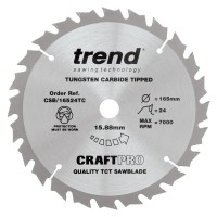 Trend CSB/16524TC Craft Saw Blade 165mmx24tx15.88thin £19.84